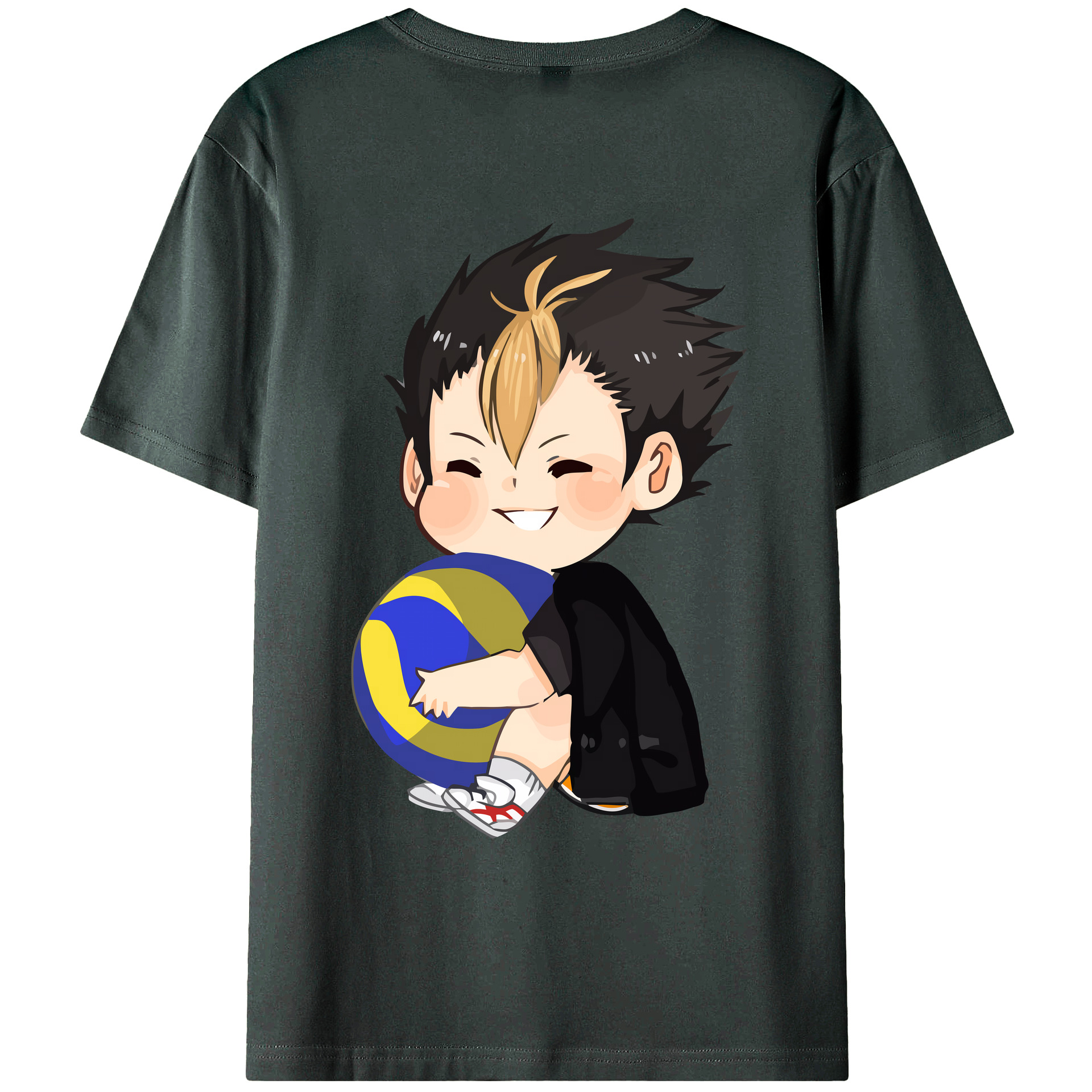 （画像用） ハイキュー!! Haikyu!! 綿100％ メンズ半袖Tシャツ（バックプリント） 通気性